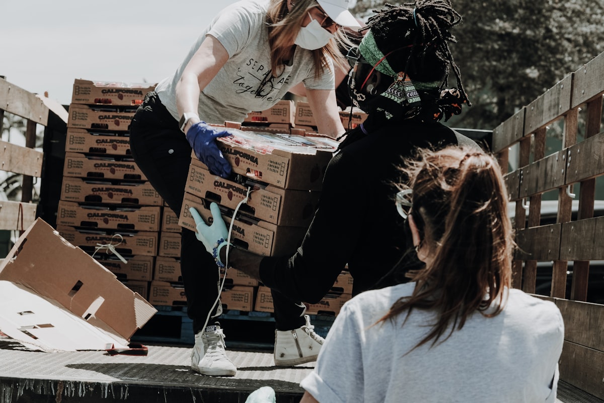 Hands joined in giving and support